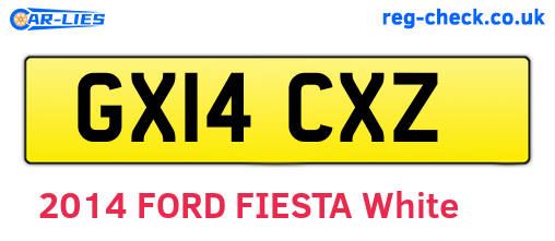 GX14CXZ are the vehicle registration plates.
