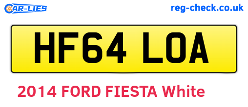 HF64LOA are the vehicle registration plates.