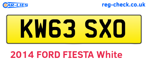 KW63SXO are the vehicle registration plates.