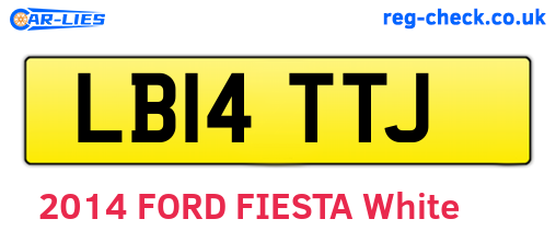 LB14TTJ are the vehicle registration plates.