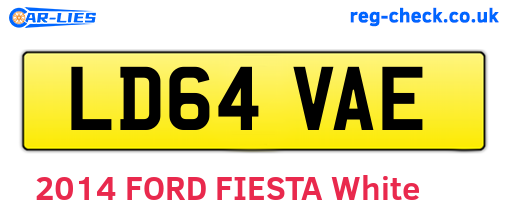 LD64VAE are the vehicle registration plates.