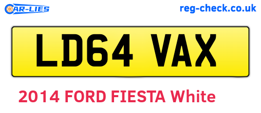 LD64VAX are the vehicle registration plates.