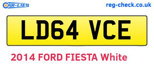 LD64VCE are the vehicle registration plates.