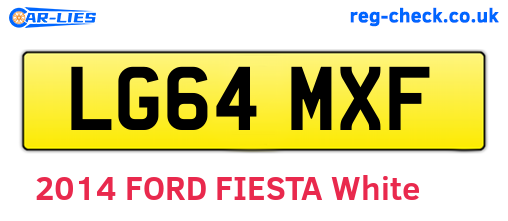 LG64MXF are the vehicle registration plates.