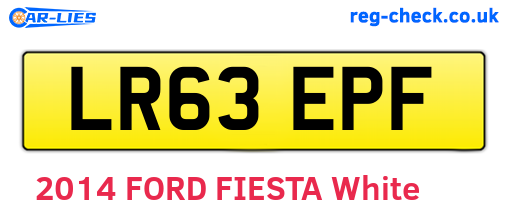 LR63EPF are the vehicle registration plates.