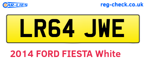 LR64JWE are the vehicle registration plates.