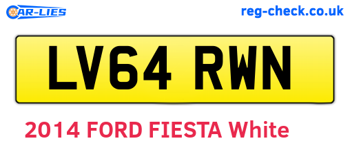 LV64RWN are the vehicle registration plates.