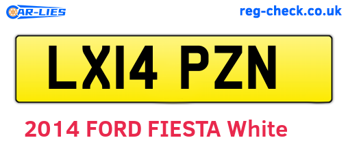 LX14PZN are the vehicle registration plates.