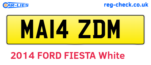 MA14ZDM are the vehicle registration plates.