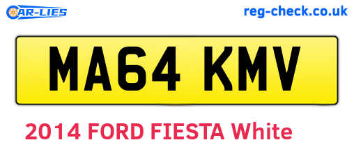 MA64KMV are the vehicle registration plates.