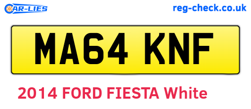 MA64KNF are the vehicle registration plates.