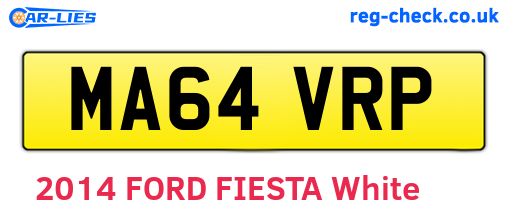 MA64VRP are the vehicle registration plates.