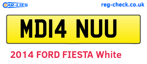 MD14NUU are the vehicle registration plates.