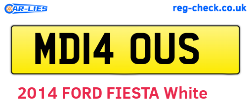 MD14OUS are the vehicle registration plates.