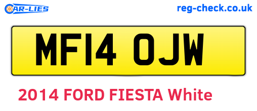MF14OJW are the vehicle registration plates.