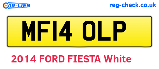 MF14OLP are the vehicle registration plates.