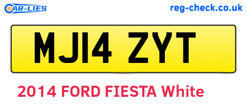 MJ14ZYT are the vehicle registration plates.