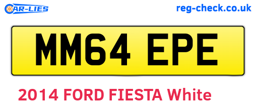 MM64EPE are the vehicle registration plates.