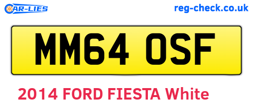 MM64OSF are the vehicle registration plates.