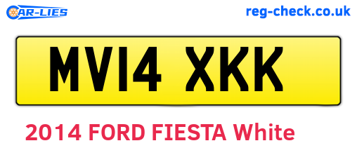 MV14XKK are the vehicle registration plates.