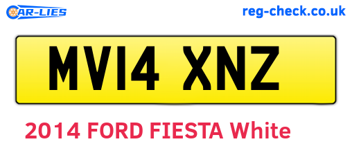 MV14XNZ are the vehicle registration plates.
