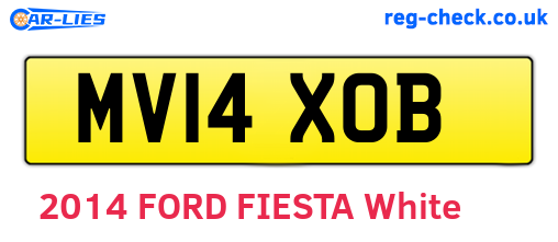 MV14XOB are the vehicle registration plates.