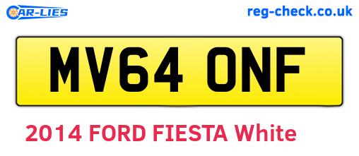 MV64ONF are the vehicle registration plates.