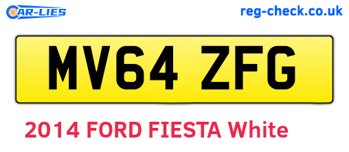 MV64ZFG are the vehicle registration plates.