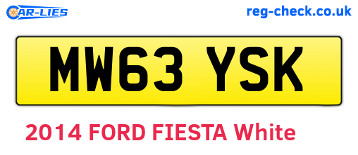 MW63YSK are the vehicle registration plates.