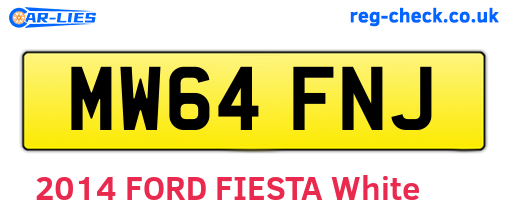 MW64FNJ are the vehicle registration plates.
