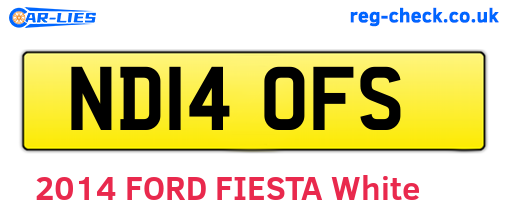 ND14OFS are the vehicle registration plates.