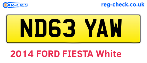 ND63YAW are the vehicle registration plates.