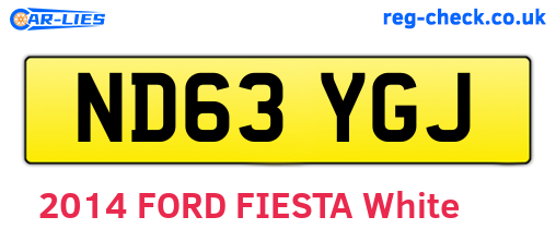 ND63YGJ are the vehicle registration plates.