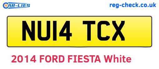NU14TCX are the vehicle registration plates.