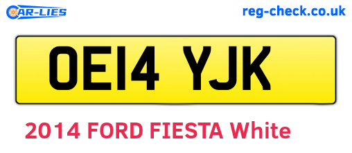 OE14YJK are the vehicle registration plates.