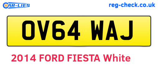 OV64WAJ are the vehicle registration plates.