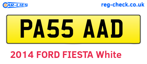 PA55AAD are the vehicle registration plates.
