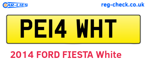 PE14WHT are the vehicle registration plates.