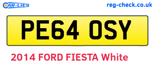 PE64OSY are the vehicle registration plates.