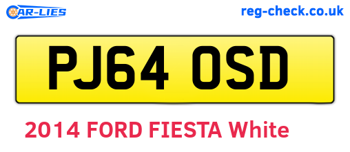 PJ64OSD are the vehicle registration plates.