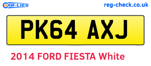 PK64AXJ are the vehicle registration plates.
