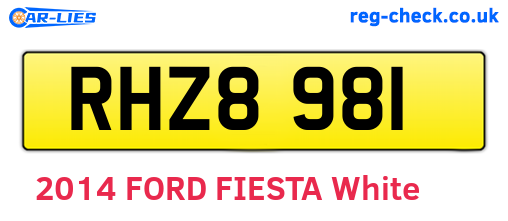 RHZ8981 are the vehicle registration plates.