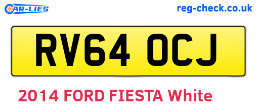 RV64OCJ are the vehicle registration plates.