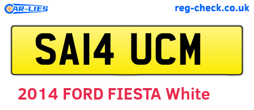 SA14UCM are the vehicle registration plates.