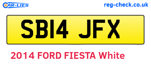 SB14JFX are the vehicle registration plates.