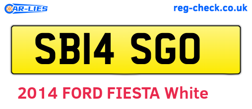 SB14SGO are the vehicle registration plates.