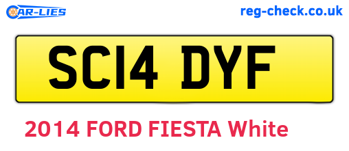 SC14DYF are the vehicle registration plates.