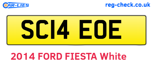 SC14EOE are the vehicle registration plates.