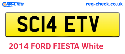 SC14ETV are the vehicle registration plates.