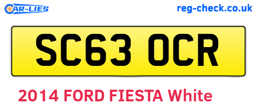 SC63OCR are the vehicle registration plates.